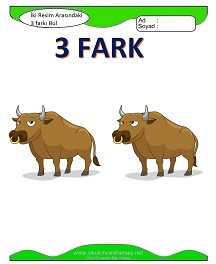 okul öncesi çocuklar İki Resim Arasındaki Farkı Bul Etkinliği